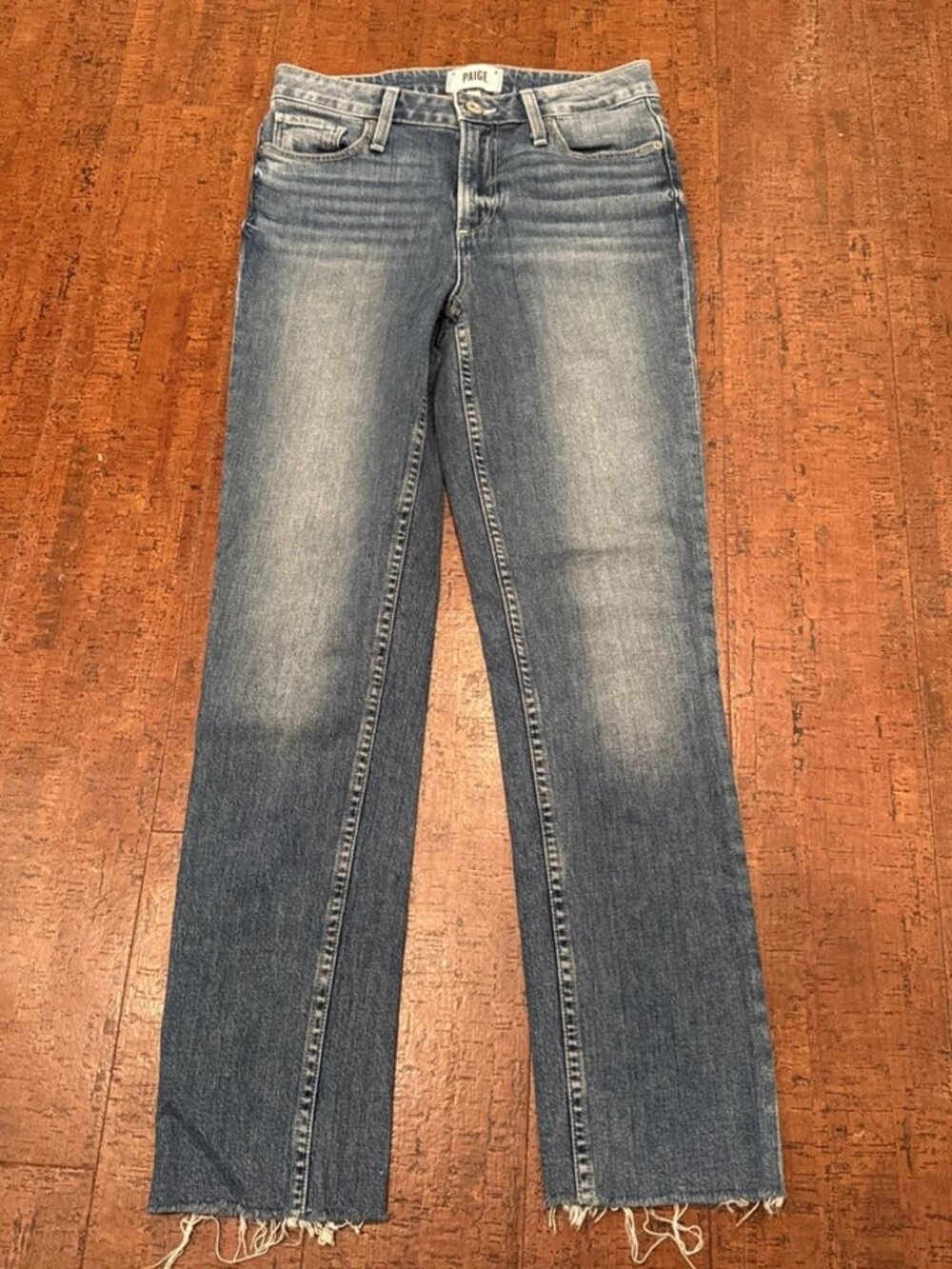 Paige 26 Hoxton Slim Raw Hem High Rise Jeans